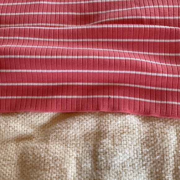 Talbots 2X summer short sleeve sweater Peach and white stripe - Picture 5 of 6